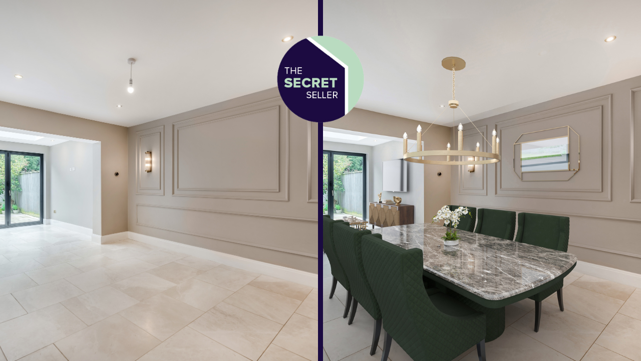 Virtual staging UK before and after empty property transformation