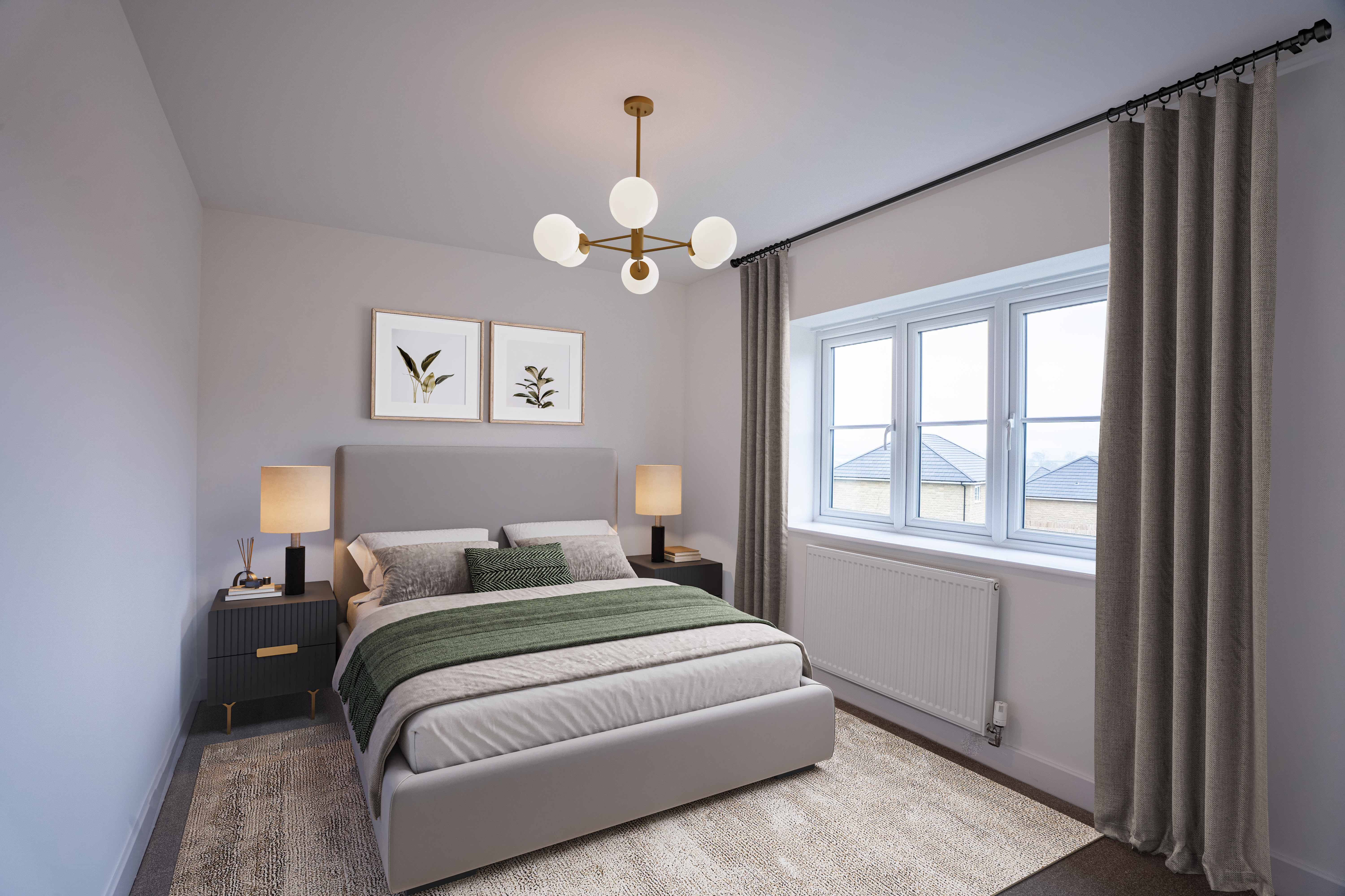 Professionally virtually staged living room designed to attract more property buyers.