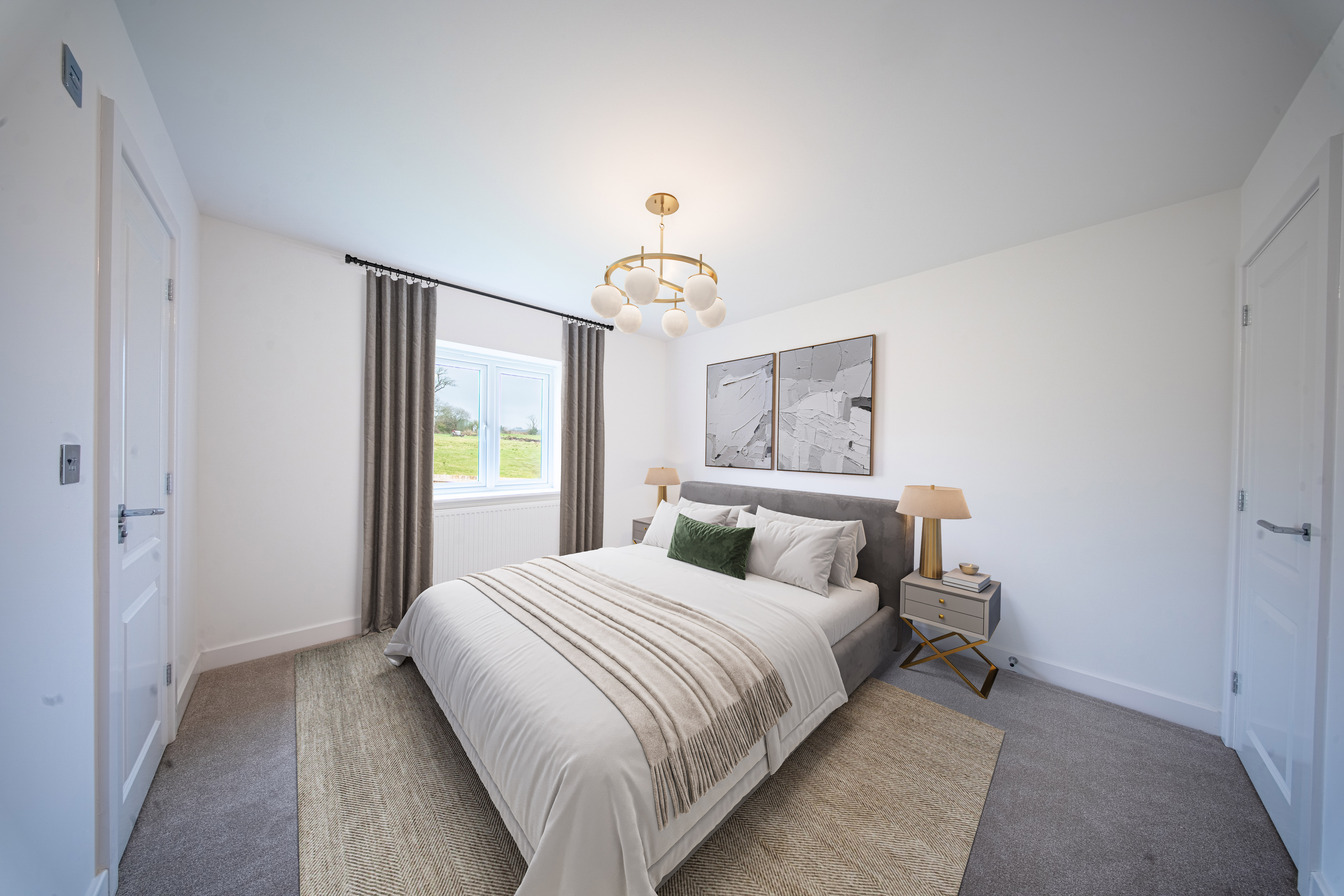 Virtual staging transforming an empty property into a fully furnished, sale-ready home.