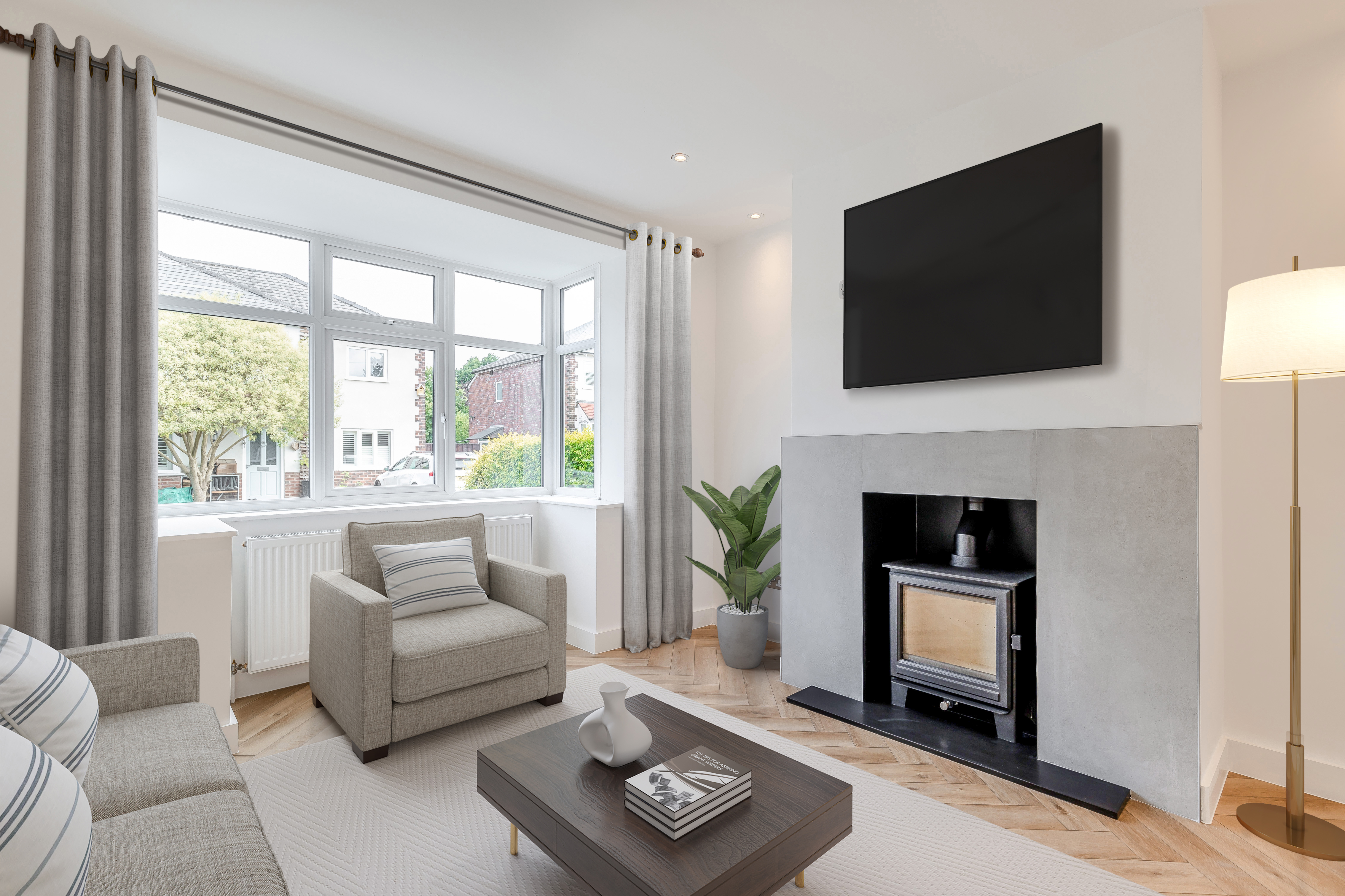 Virtually staged living space designed to create an emotional connection with potential buyers.